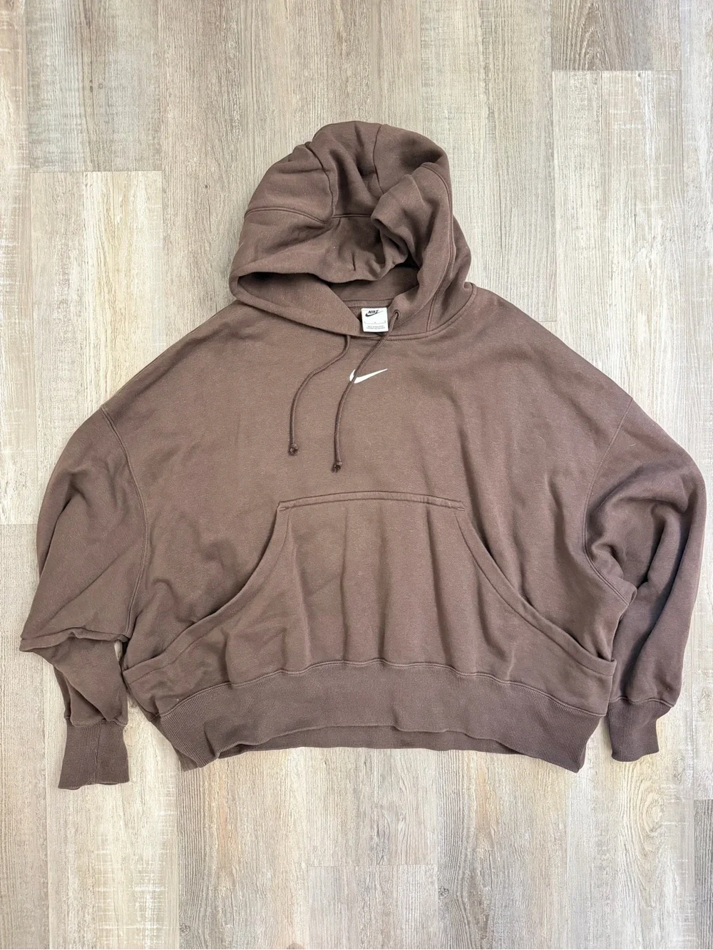Nike Phoenix Cropped Fleece Hoodie in Brown, size Large like NEW🔥